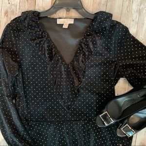 donated MK Black Velvet Gold Studded Dress Sz M